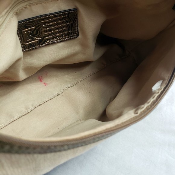 Relic Women's Cream Leather Studded Lined Canvas Purse Shoulder Bag - Picture 10 of 12